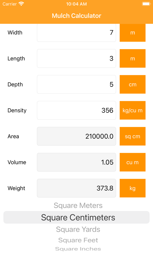 #5. Mulch Calculator (iOS) Podle: Anna Filobok