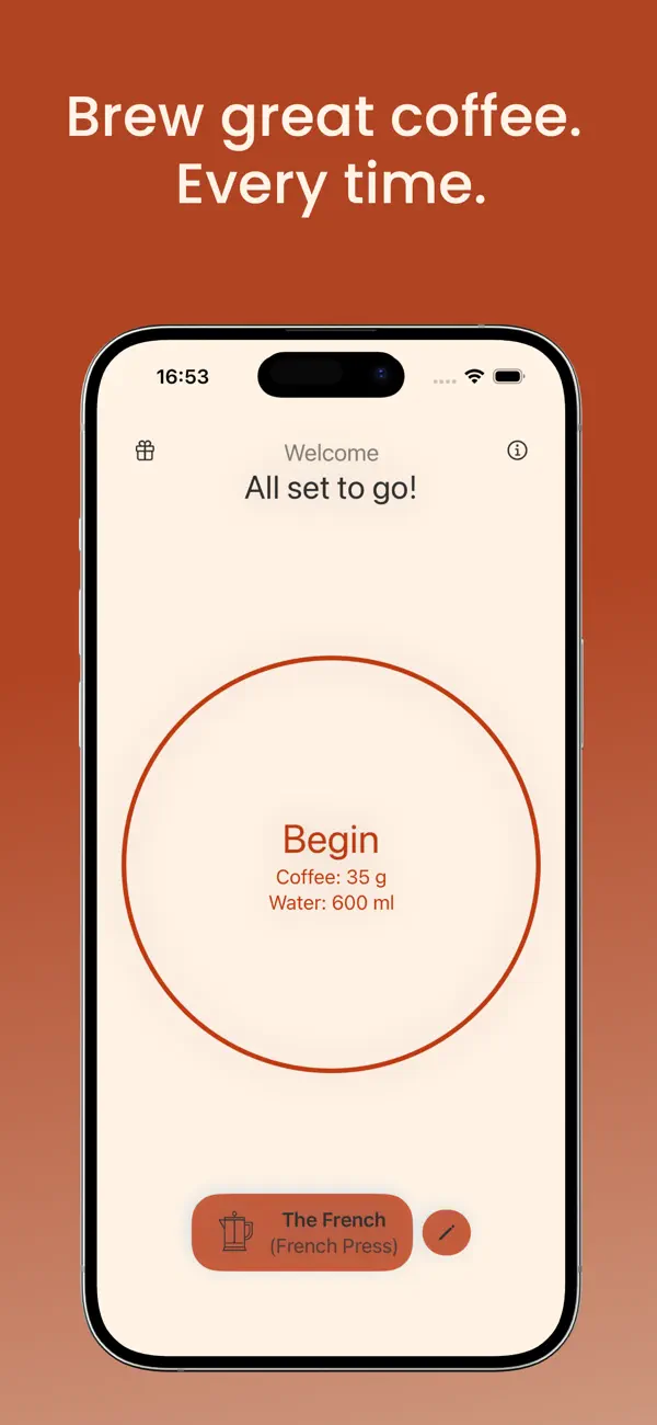 Screenshot #1 pour CoffeeTimer – Brew Timer