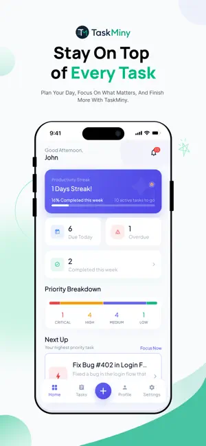 TaskMiny: Task Manager screenshot 1