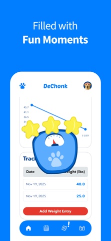 DeChonk - Pet Weight Tracker iPhone screenshot