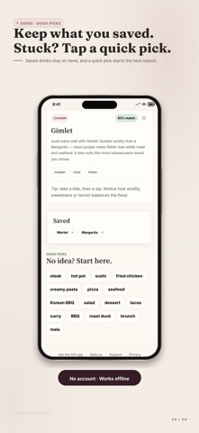 Sip Something: Food Pairing iPhone screenshot