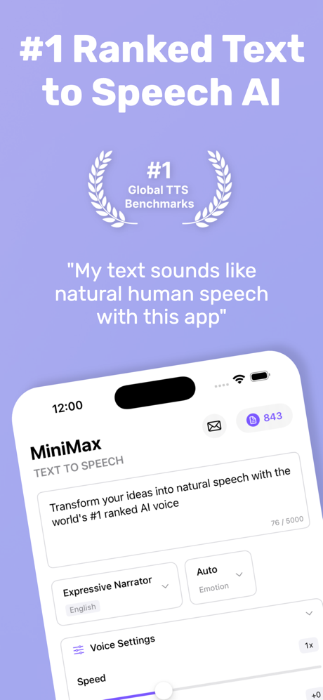 SpeechMax - Text to Speech screenshot 1
