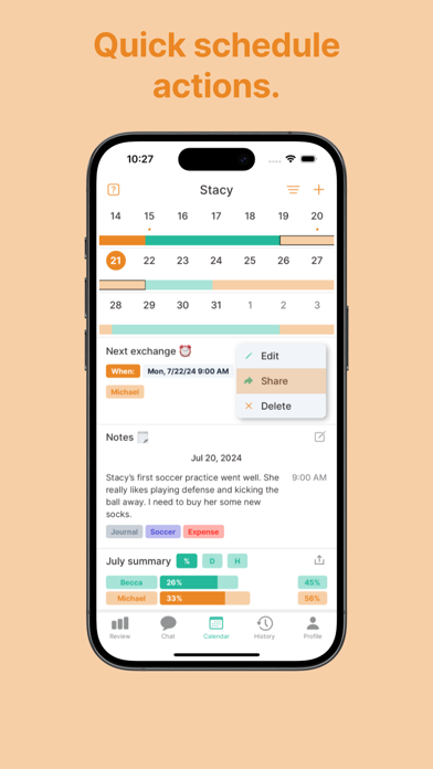 Kidtime Coparent Calendar Chat Screenshot