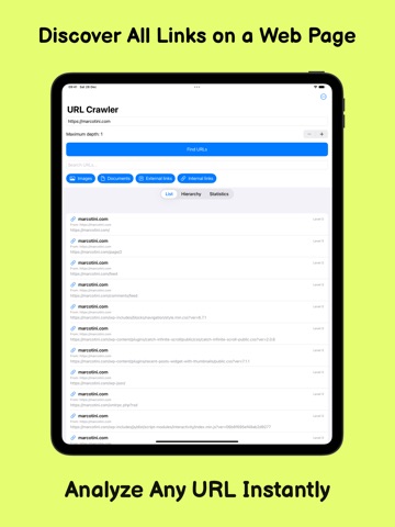 URL Crawler iPad screenshot