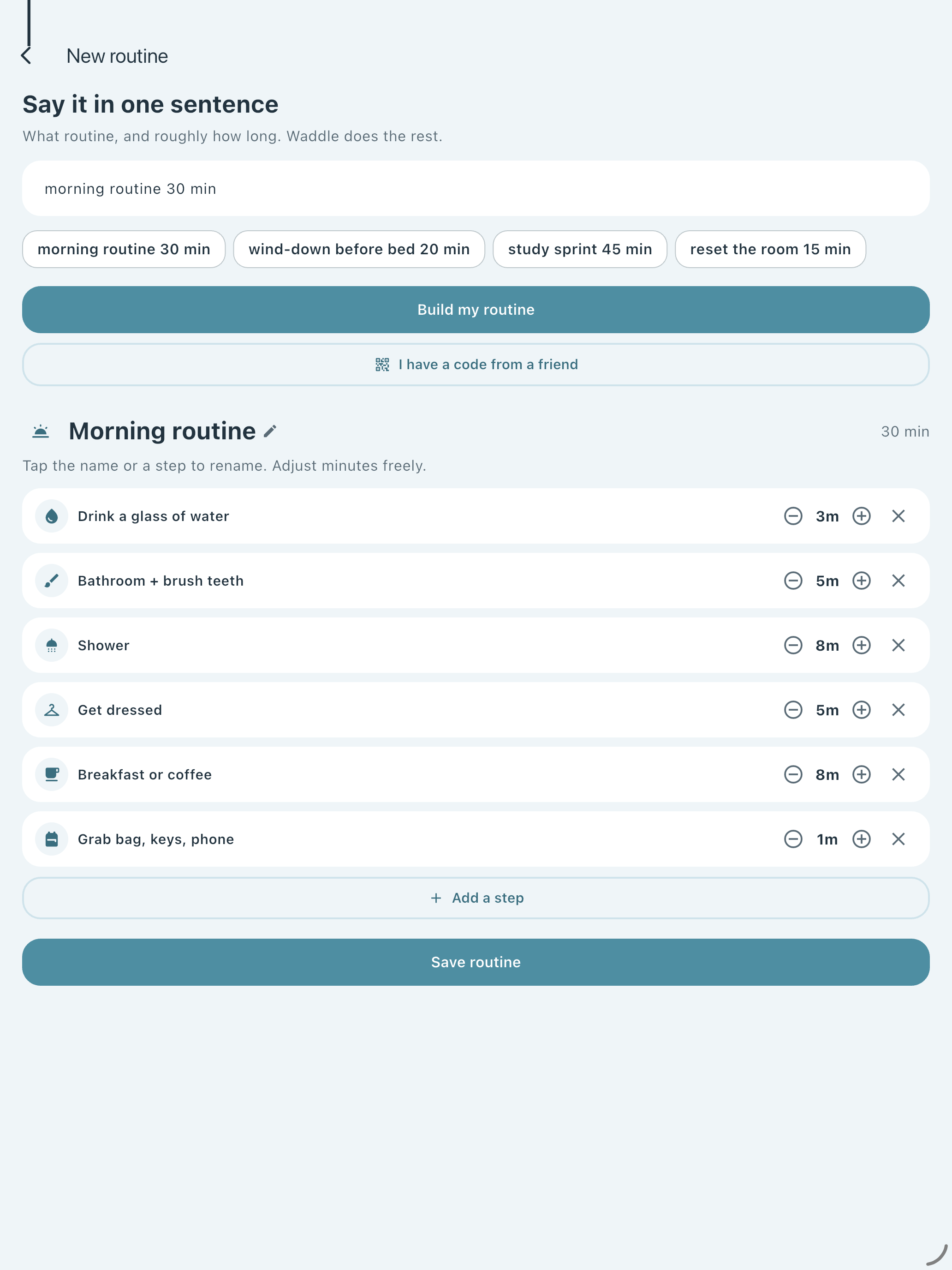 Waddle: Gentle ADHD Routines screenshot 10