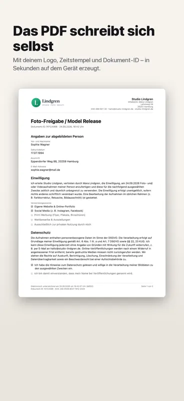 Einverständniserklärung App screenshot 5 of 8