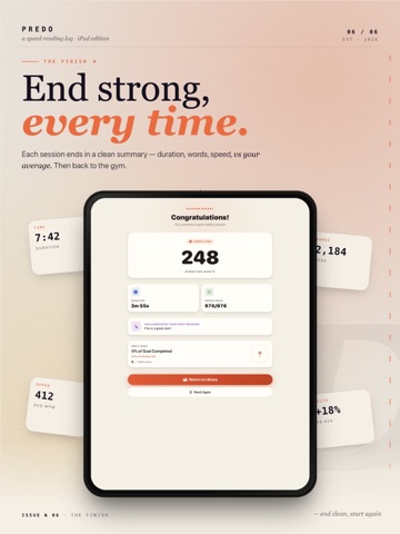 Predo: Speed Reading Trainer iPad screenshot