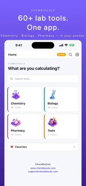 ChemBioCalc: Lab Assistant screenshot 1