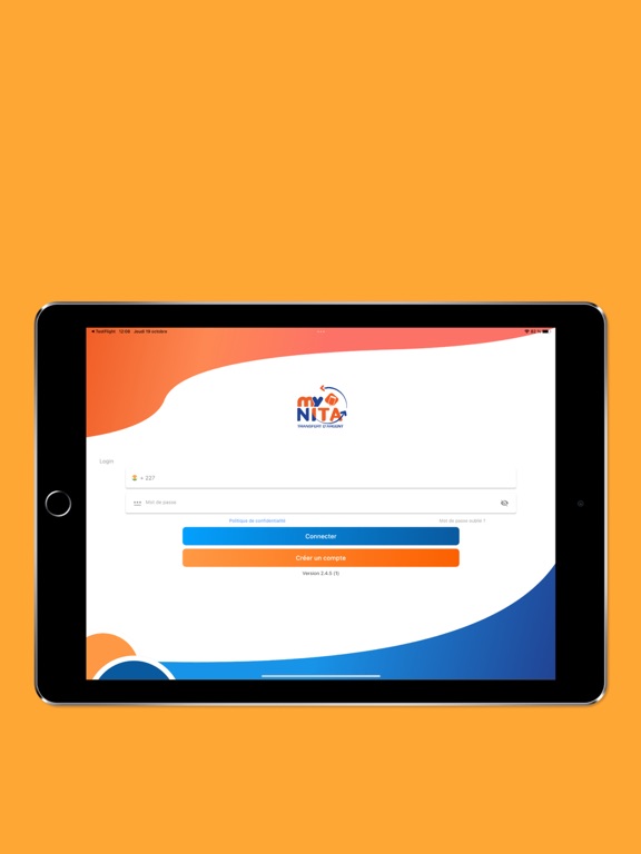 MyNITA Transfert iPad screenshot 2 - Finance app