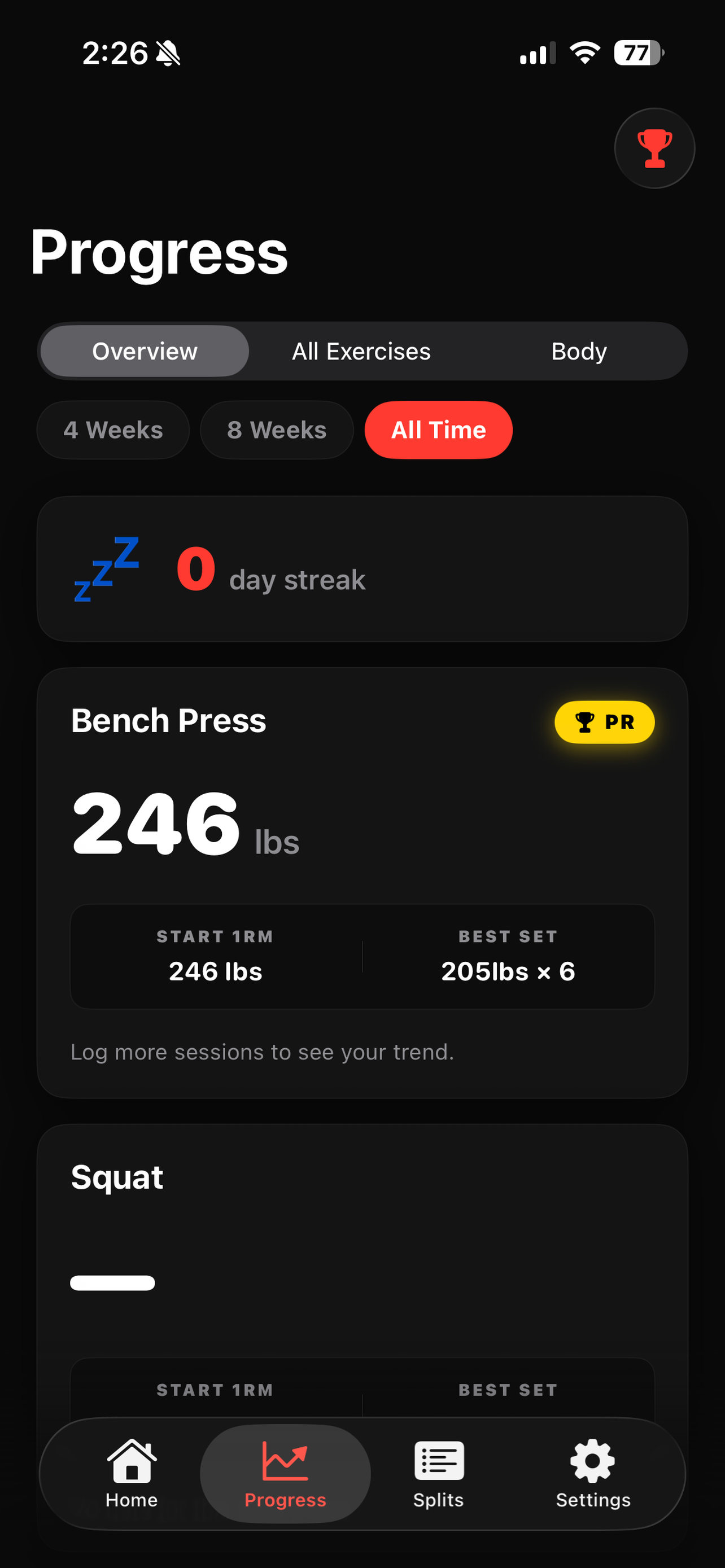 SetPR - Lift Tracker