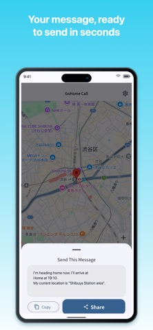 GoHome Call: Share Your ETA iPhone screenshot