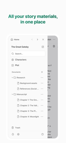Novela: Writing app for novels screenshot