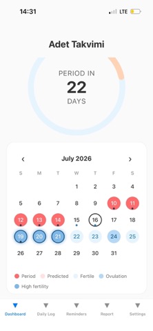 Period Tracker - Adet Takvimi Screenshot 1 of 7