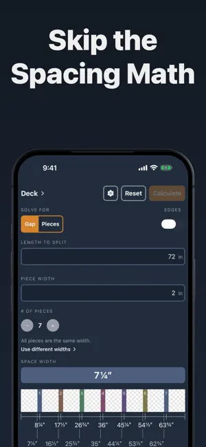 Even Spacing Calculator screenshot 1