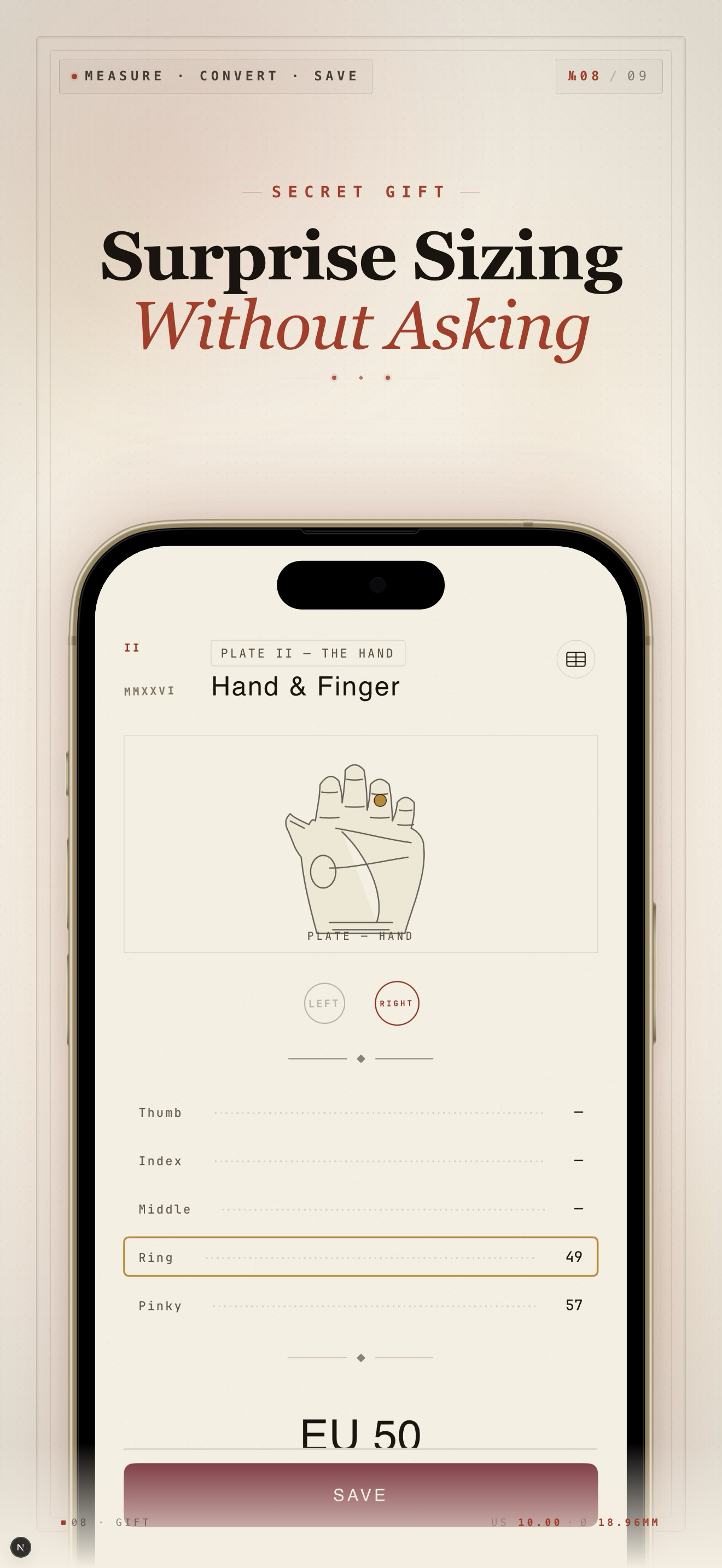Ring Sizer & Finger Measure