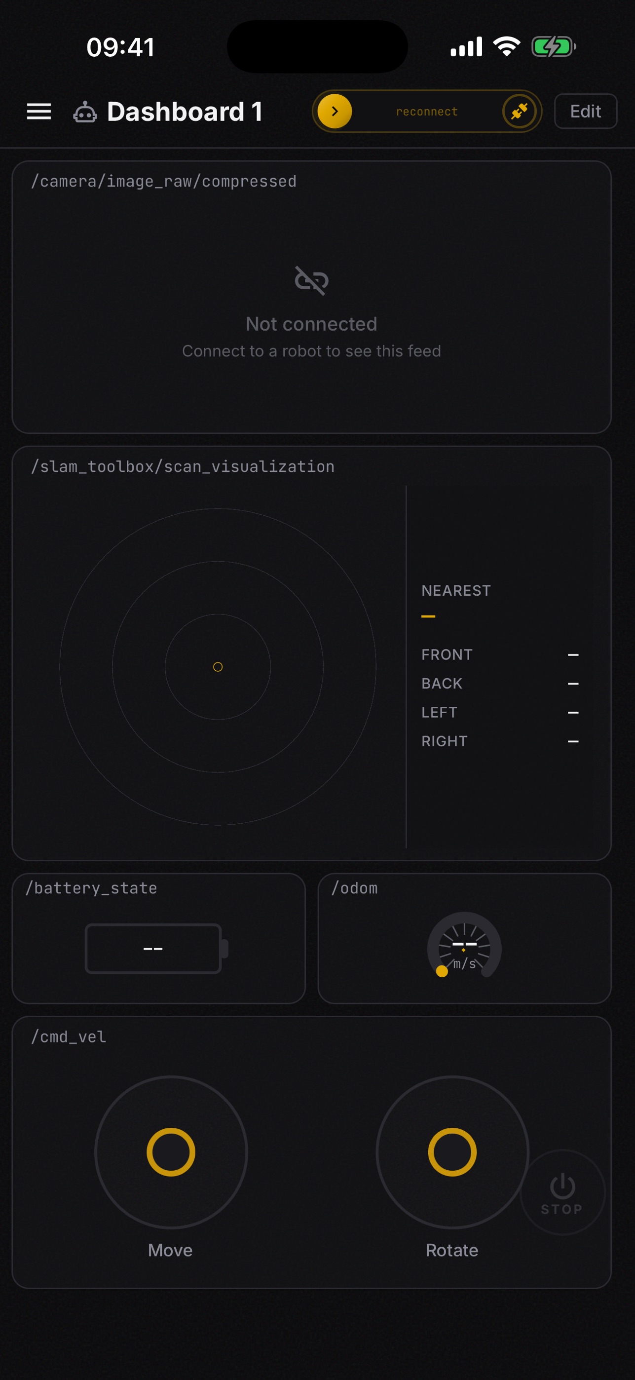 Screenshot 2 of Tinca: ROS 2 Robot Control