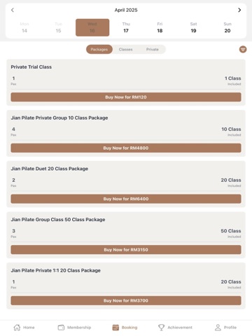 Jian Pilates iPad screenshot