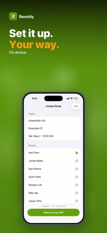 Benchly: Soccer Lineup Screenshot 2 of 3