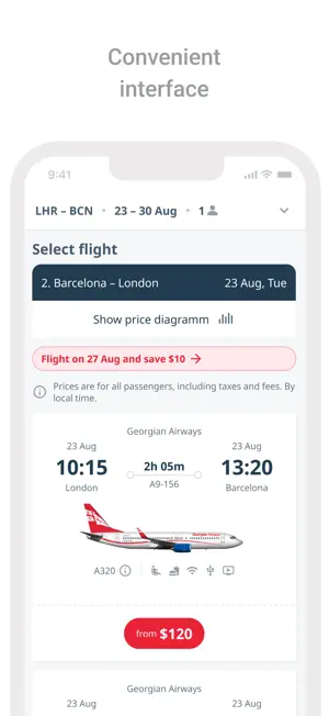 Georgian Airways - Air tickets screenshot 2