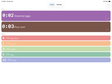 Kitchen Timer for busy cook iPad screenshot