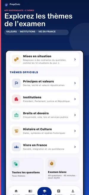 PrepCivic Examen Civique 2026 screenshot 2