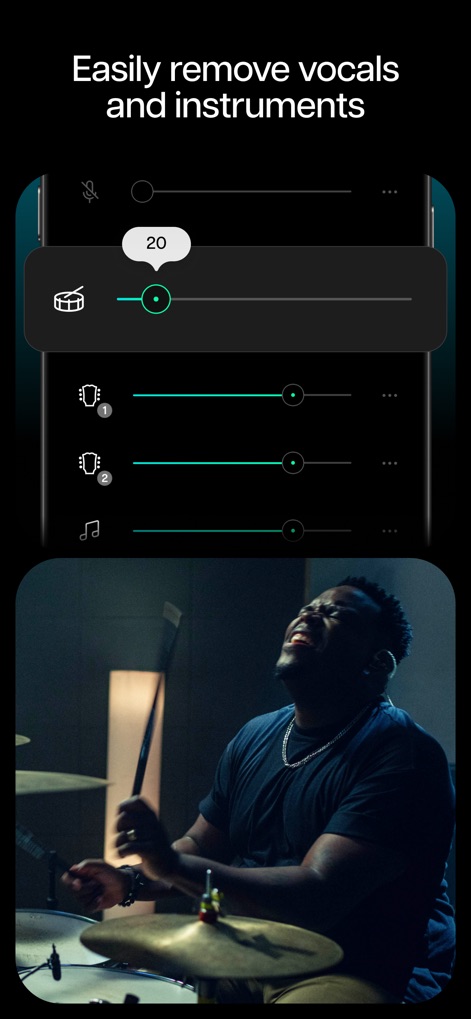 Moises: The Musician's App - Stem Separation Controls