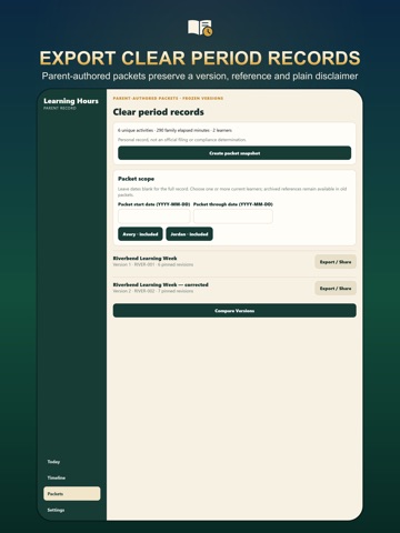 Homeschool Hours & Attendance iPad screenshot