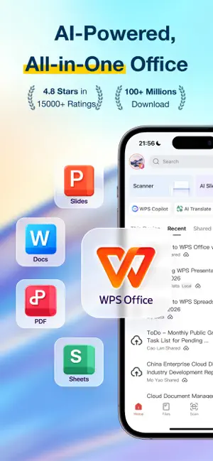 WPS Office-AI Doc, PDF, Sheet iPhone screenshot 1