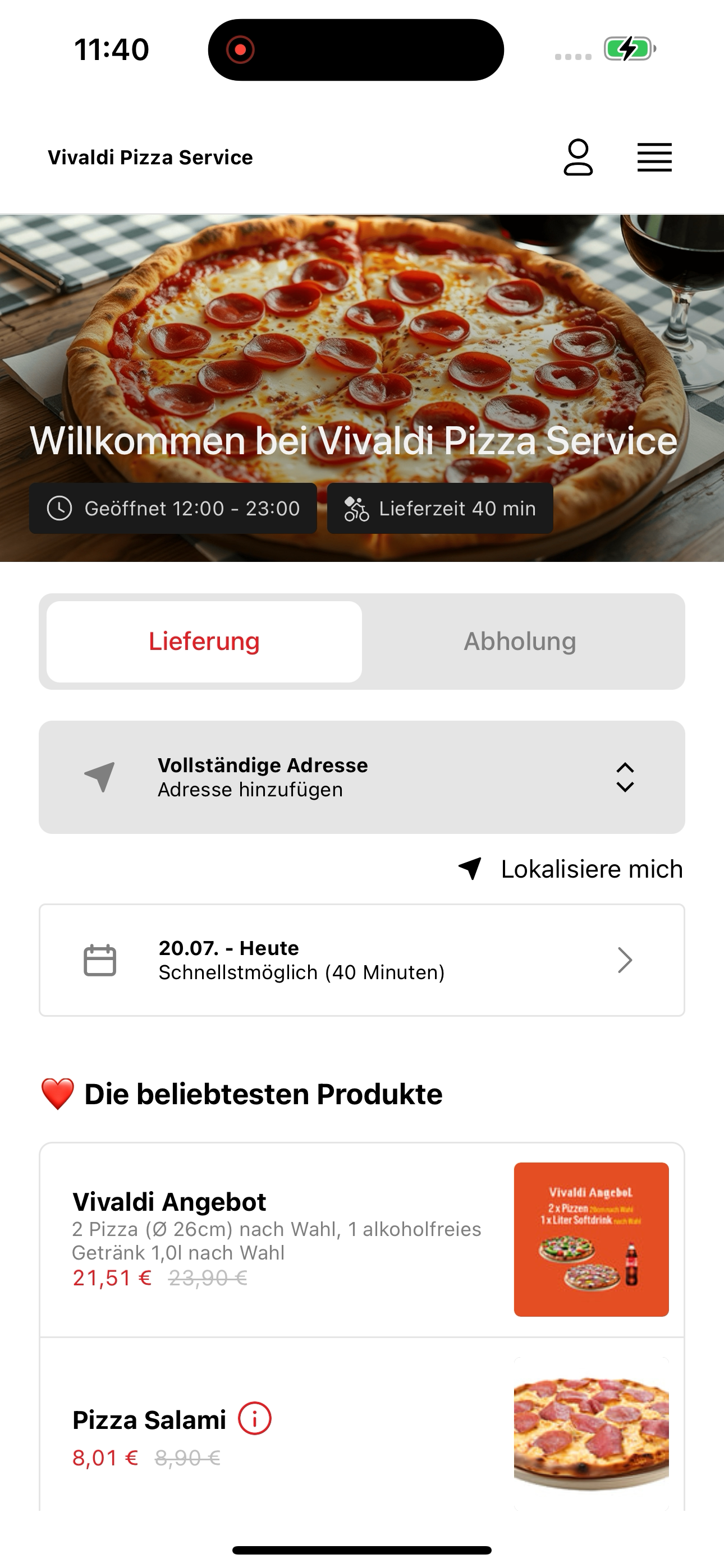 Vivaldi Pizza Service screenshot 3