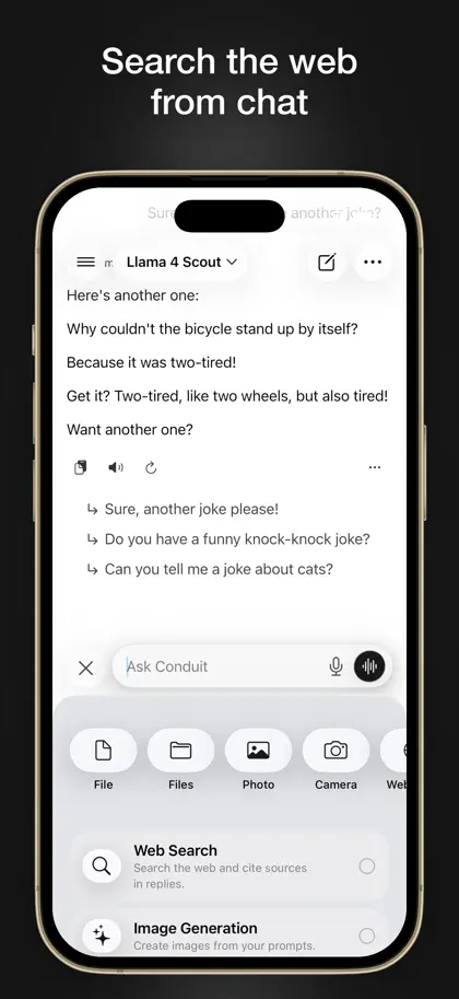 Screenshot 5 di 6 di Conduit: Open WebUI & AI