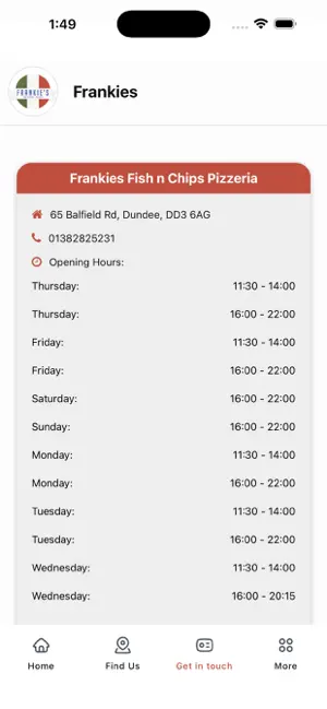 Frankies Fish n Chips Pizzeria screenshot 2