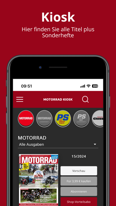 Motorrad Kiosk Screenshot