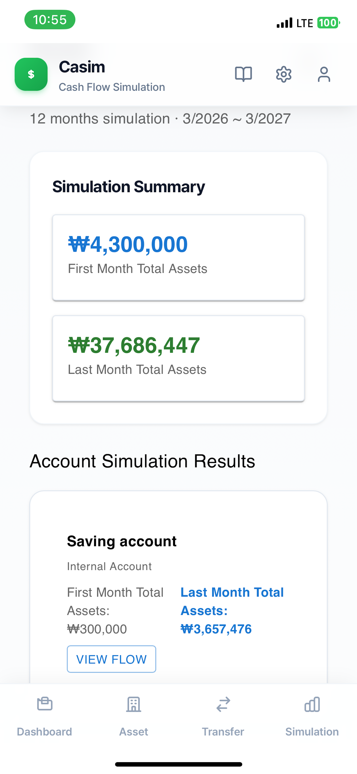Cashflow: Asset Simulation