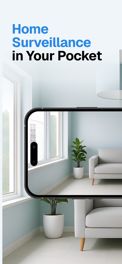Home Security Camera - Visory - O aplicativo transforma um smartphone em uma câmera de segurança, permitindo aos usuários monitorar um cômodo a partir da perspectiva de um dispositivo móvel, ideal para supervisão discreta.