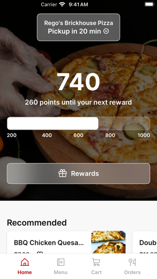 Rego's Brickhouse Pizza iPhone screenshot 1 - Food & Drink app
