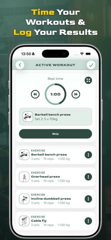 Virtus Athlete Gym Workout Log screenshot
