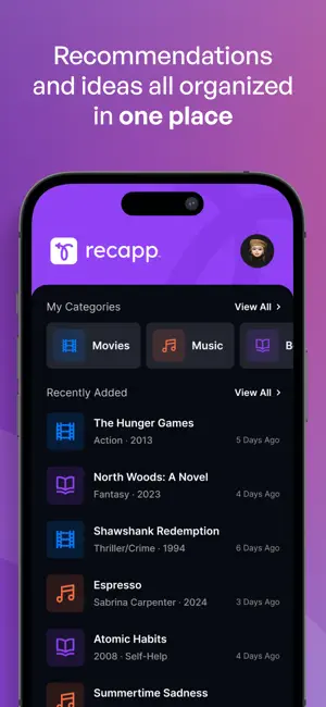 Recapp App screenshot 1