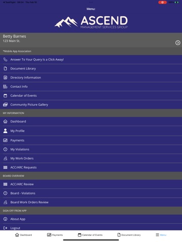 Ascend Management iPad screenshot