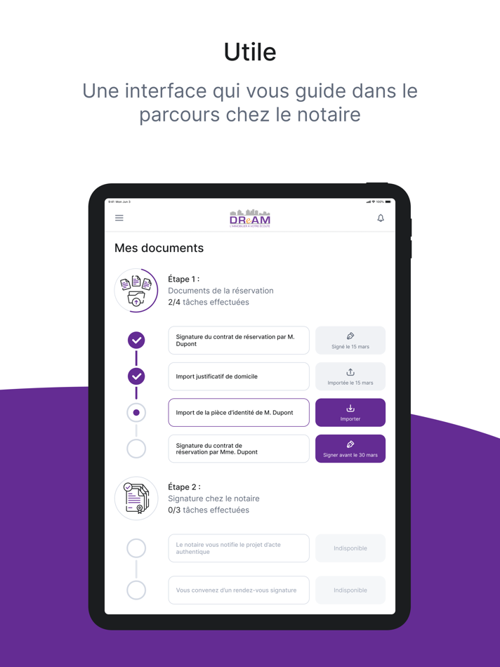 #3. Espace client DReAM (iOS) Ved: Unlatch