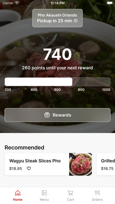 Pho Akaushi iPhone screenshot 1 - Food & Drink app