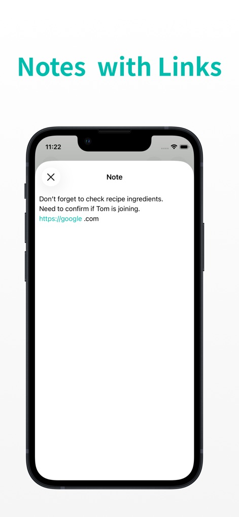 Minimal Tabbed ToDo List - Users can enhance their tasks with detailed notes, and the app intelligently supports clickable links like 'https://google.com' for quick reference within these notes.