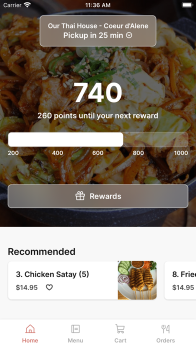 Our Thai House iPhone screenshot 1 - Food & Drink app