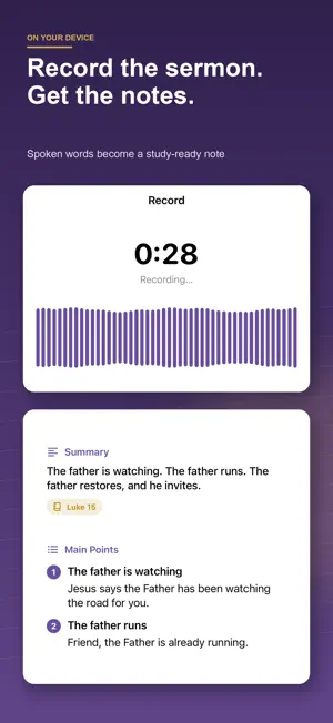 SermonNote: AI Sermon Notes screenshot 1