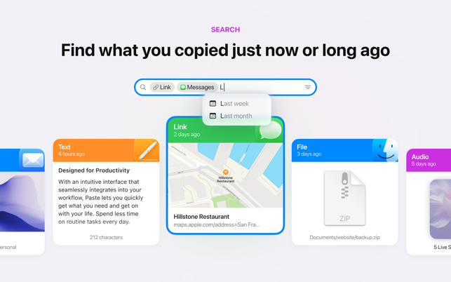 Paste – Limitless Clipboard Screenshot