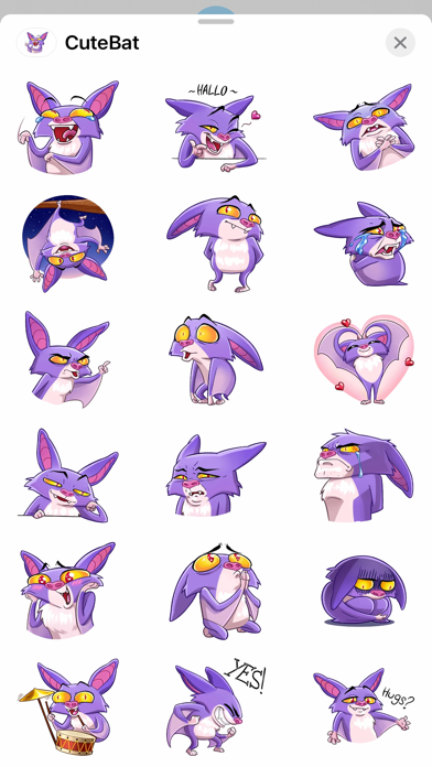 Screenshot 1 of Cute Bat Emoji Funny Stickers App