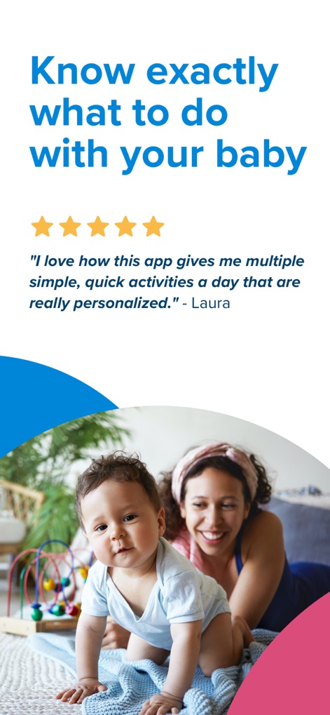 Kinedu: Baby Development - This tool offers clear developmental suggestions and features a user testimonial with a star rating, highlighting its effectiveness.