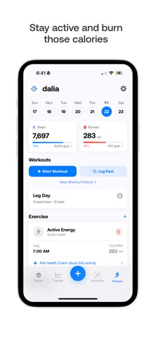Dalia: AI Health Tracker/Coach iPhone screenshot