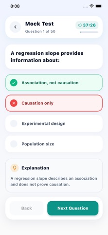 AP Statistics Practice iPhone screenshot