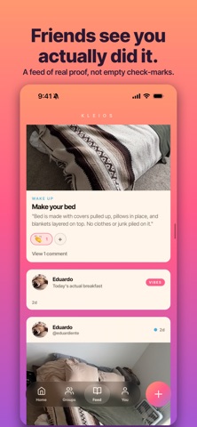 Kleios: Habits with Friends iPhone screenshot