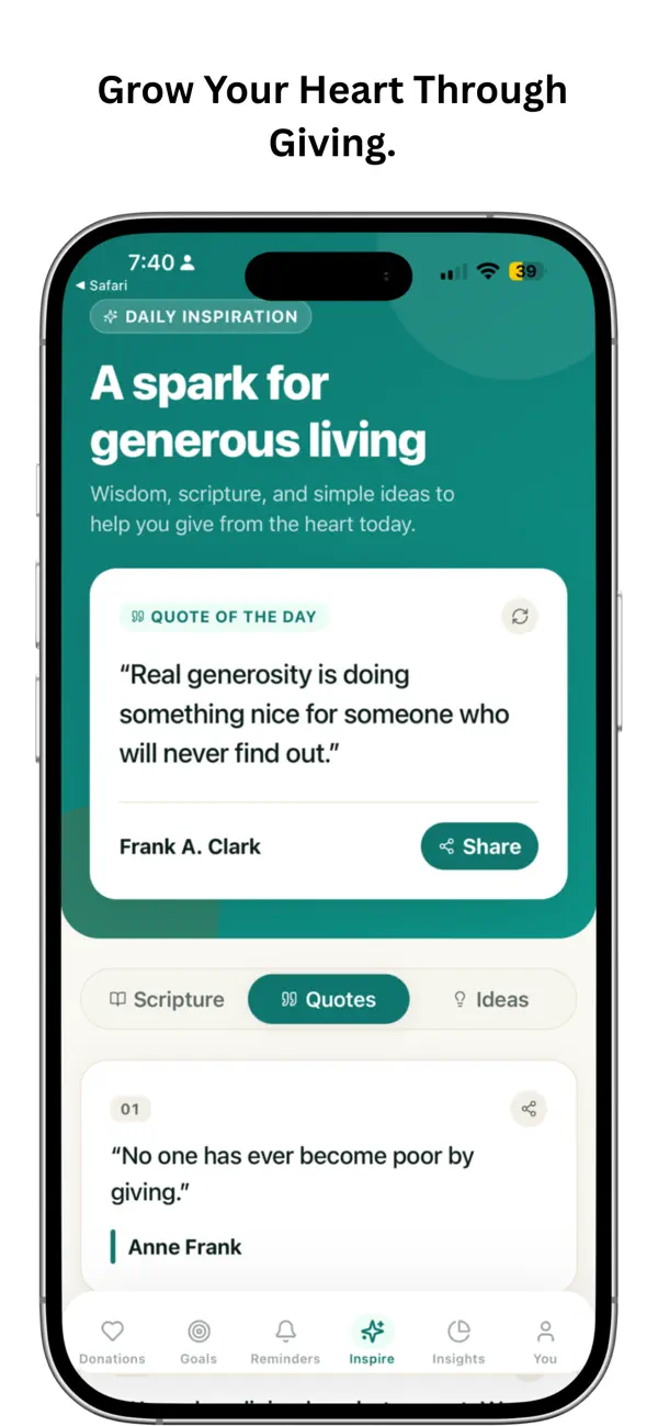 Screenshot #2 pour Generosity Tracker
